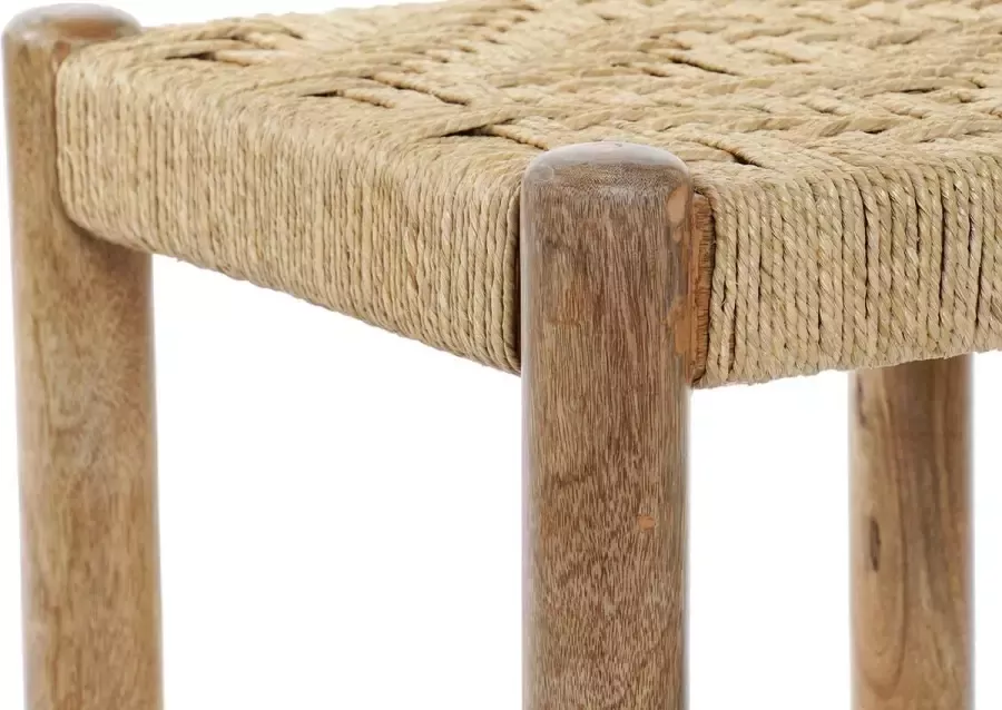 DKD Home Decor Voetensteun Touw Mangohout (40 x 40 x 40 cm)
