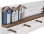 DKD Home Decor Wandkapstok Blauw Wit Hout MDF Mediterrane (40 x 4 x 12 cm) - Thumbnail 2