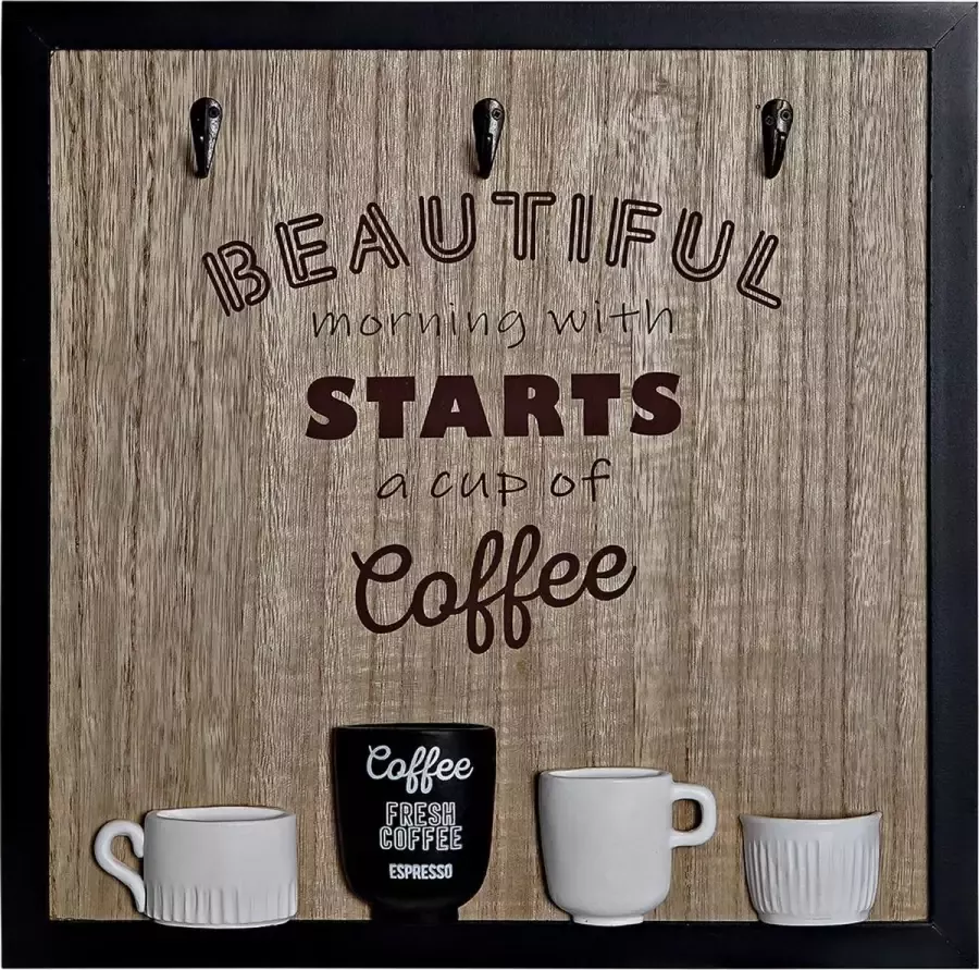 DKD Home Decor Wandkapstok 8424001775712 41 x 3 x 41 cm Hout Hars Vintage Hout MDF