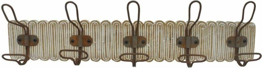 DKD Home Decor Wandkapstok Koloniaal Ijzer Mangohout 61 x 10 x 21 cm Decapé
