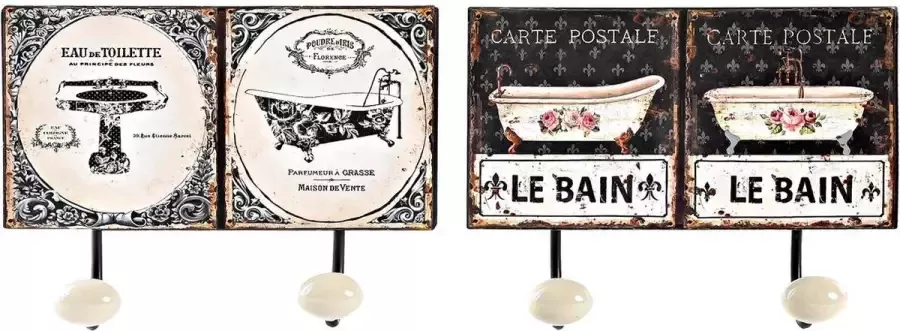 DKD Home Decor Wandkapstok Metaal Traditioneel Badkamers (24 x 6 x 12 cm) (2 Stuks)