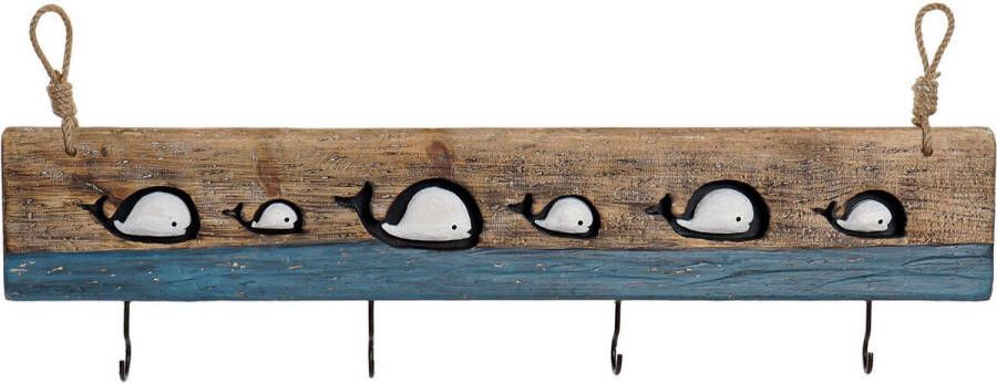 DKD Home Decor Wandkapstok Verouderde afwerking Metaal Hout (85 x 4 x 33 cm)