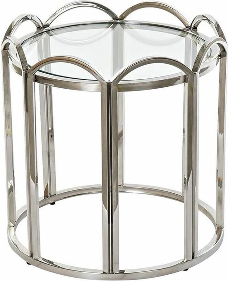 Dkd home Bijzettafel Decor 52 x 52 x 55 cm Kristal Zilverkleurig Metaal