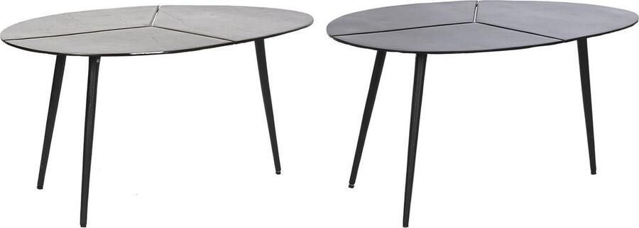 Dkd home Bijzettafel Decor Zwart Gouden Aluminium Blik 78 x 45 x 40 cm (2 Stuks)