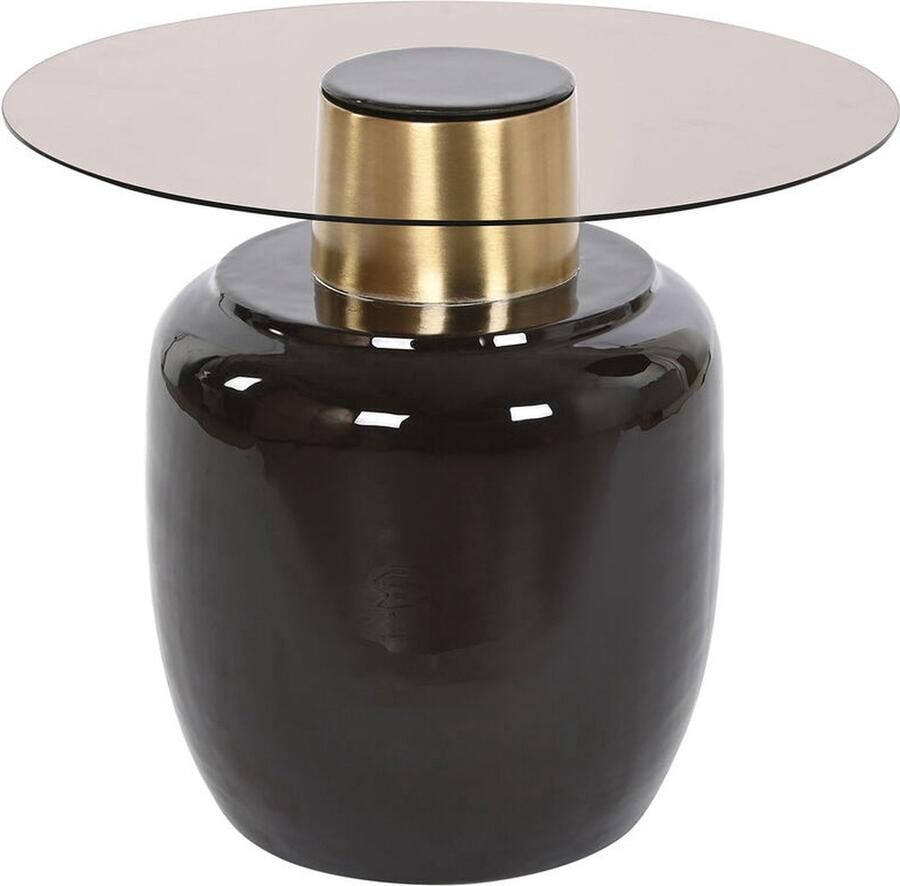 Dkd home Bijzettafel Decor Zwart Gouden Metaal Kristal 59 x 59 x 46 cm