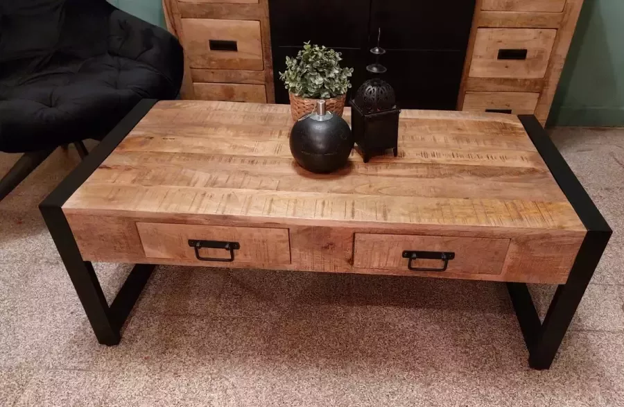 DMD Meubels James Salontafel 2 lades Industrieel Mangohout