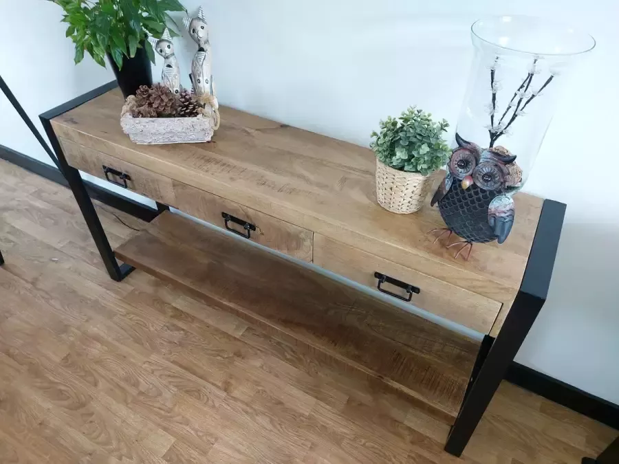 DMD Meubels James Sidetable Industrieel Mangohout 150cm breed 3 lades
