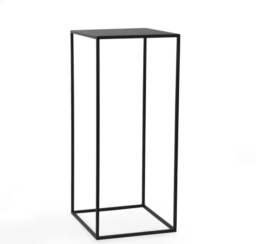 DMQ Tudor 60 Industriële Zuil Plantentafel 60cm Zwart Metaal Plantenstandaard
