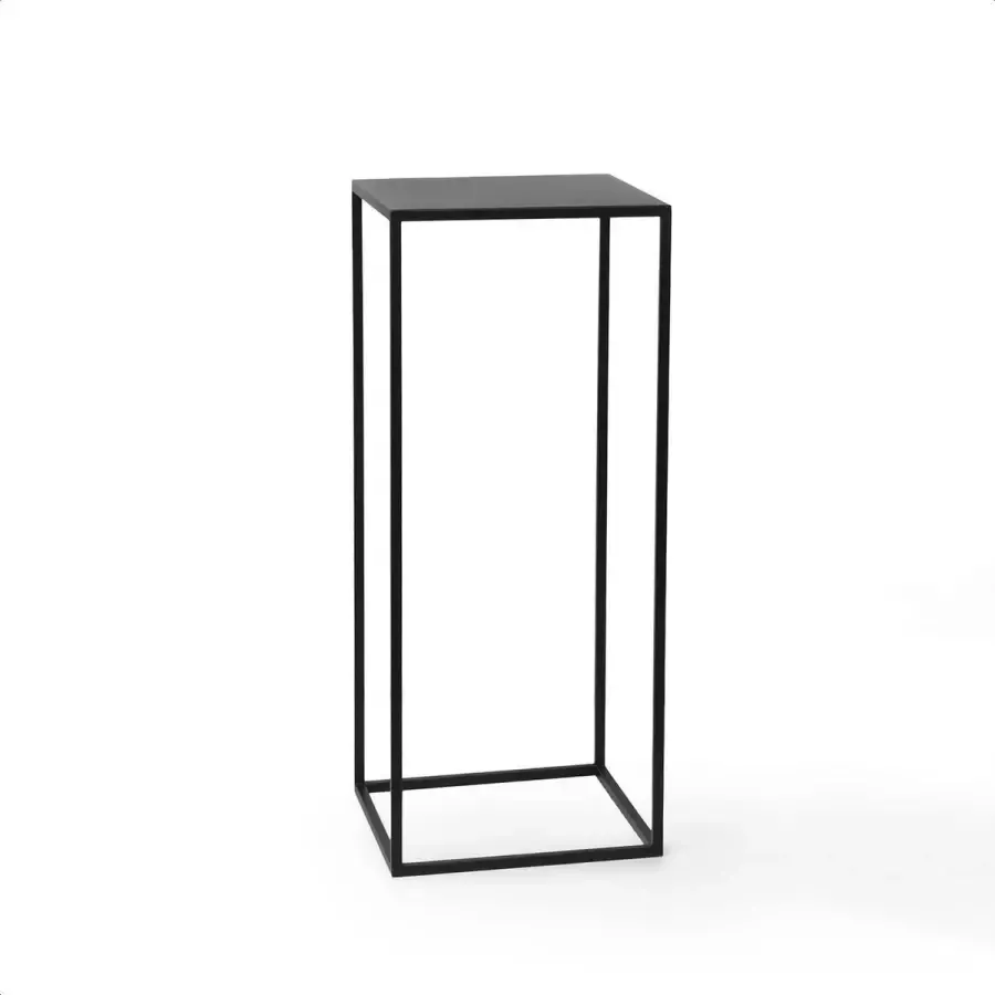 DMQ Tudor 70 Industriële Zuil Plantentafel 70cm Zwart Metaal Plantenstandaard