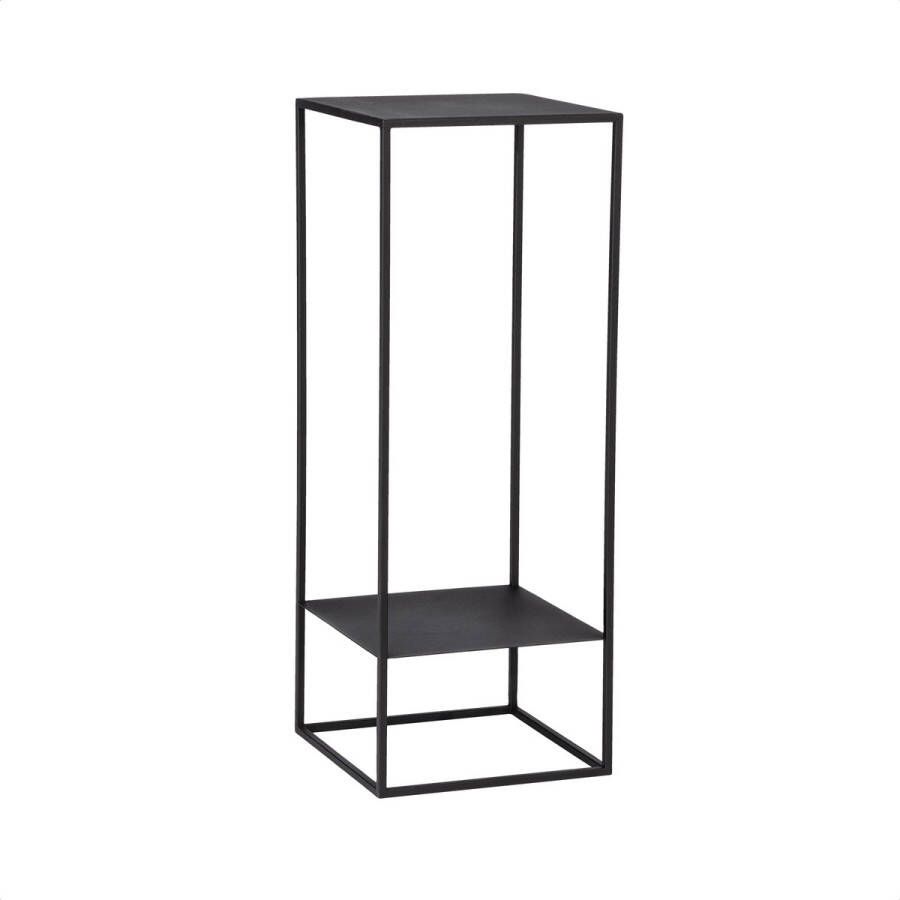 DMQ Tudor 80 Industriële Zuil Plantentafel 80cm Zwart Metaal Plantenstandaard