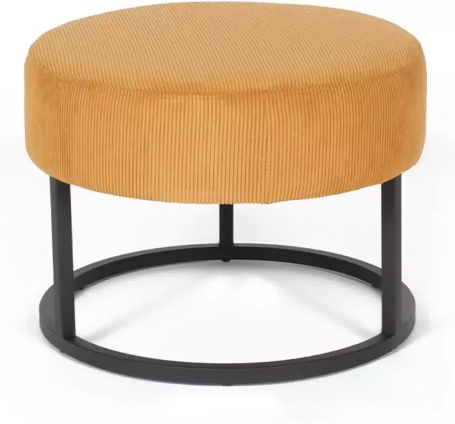 DOK 2 Evan Poef Geel Stof Extra Large