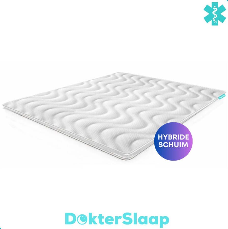 Dokterslaap© Luxe Hybride 2-in-1 Topper 140x200 Hybride schuim – Antibacterieel Matrastopper Topdekmatras Topdek matras Topmatras Topper