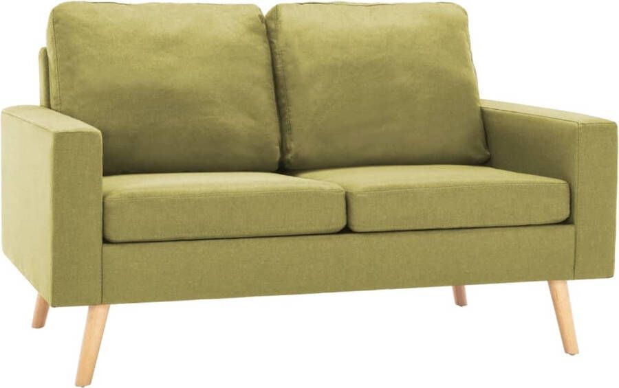 Dolce Vita La 2-delig Zitmeubel Sofa Zitbank Loungebank Hoekbank Relaxbank Loveseat Bankstel stof groen