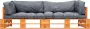 Dolce Vita La 2-delige Zitmeubel Sofa Zitbank Loungebank Hoekbank Relaxbank Loveseat Bankenset pallet met zandkleurige kussens grenenhout - Thumbnail 1