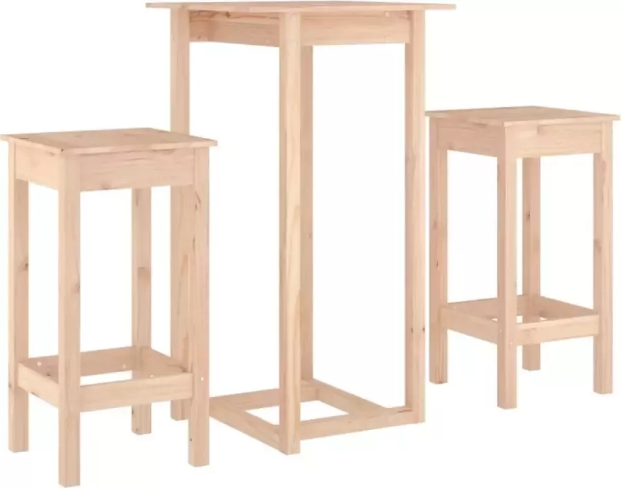 Dolce Vita La 3-delige Bartafel met stoelen Barmeubelset Barhoek set Hoge tafel met krukken Bistro set met tafel en stoelen met schappen hout en staal grijs - Foto 2