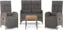 Dolce Vita La 4-delige Tuinset Loungehoek BuitenZitmeubel Sofa Zitbank Loungebank Hoekbank Relaxbank Loveseat Banken set Zithoek voor buiten Terrasmeubels Buitenmeubel set Patio set met kussens poly rattan grijs - Thumbnail 1