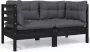 Dolce Vita La 4-delige Tuinset Loungehoek BuitenZitmeubel Sofa Zitbank Loungebank Hoekbank Relaxbank Loveseat Banken set Zithoek voor buiten Terrasmeubels Buitenmeubel set Patio set pallet met grijze kussens hout - Thumbnail 1