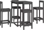 Dolce Vita La 5-delige Bartafel met stoelen Barmeubelset Barhoek set Hoge tafel met krukken Bistro set met tafel en stoelen stof groen - Thumbnail 1