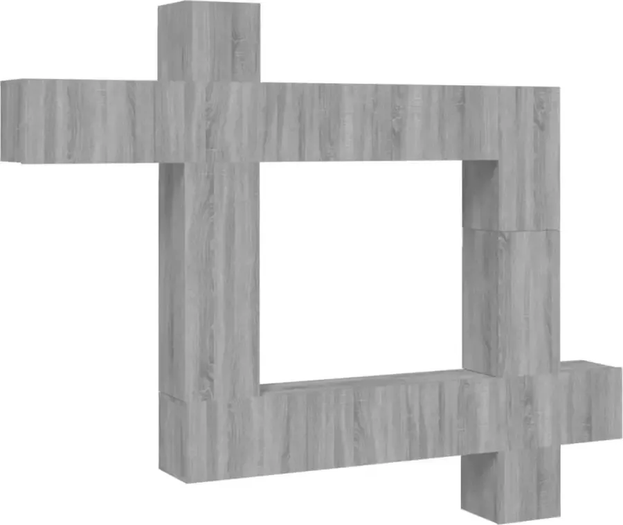 Dolce Vita La 9-delige Tv-kast Mediameubel Tv-standaard Tv-tafel Televisiemeubel Tv-opbergkastset bewerkt hout grijs sonoma eikenkleurig