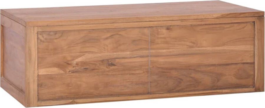 Dolce Vita La BadkamerMuurkast Plankkast Zwevende kast Opbergwand Wandopberger Wandmeubel met planken 110x45x30 cm massief teakhout