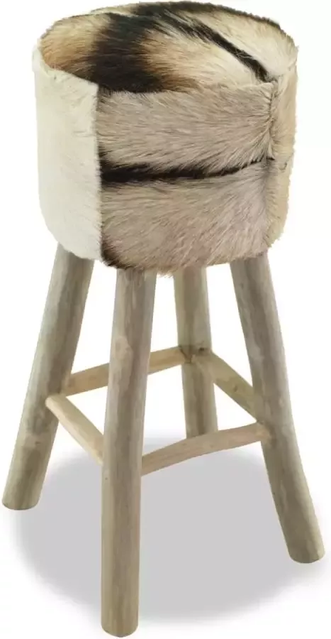 Dolce Vita La Barkruk echt leer en massief teakhout