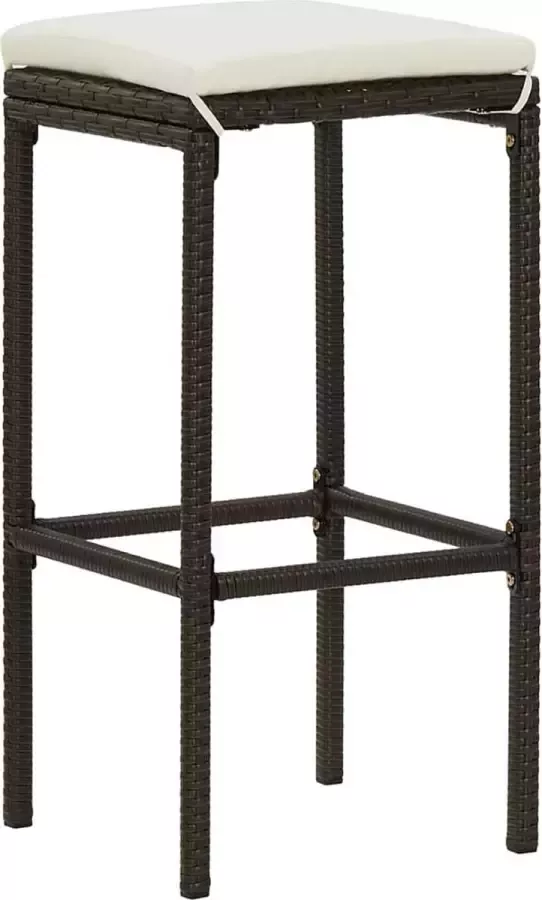 Prolenta Premium INFIORI Barkrukken met kussens 4 st poly rattan bruin