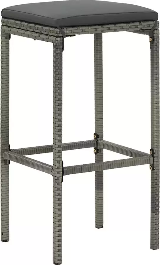 Prolenta Premium INFIORI Barkrukken met kussens 4 st poly rattan grijs