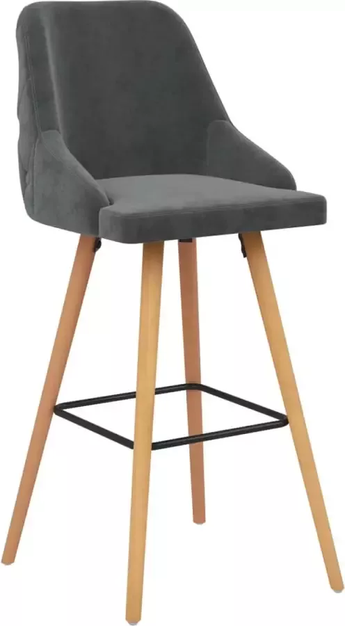 Dolce Vita La Barstoelen 2 st fluweel donkergrijs