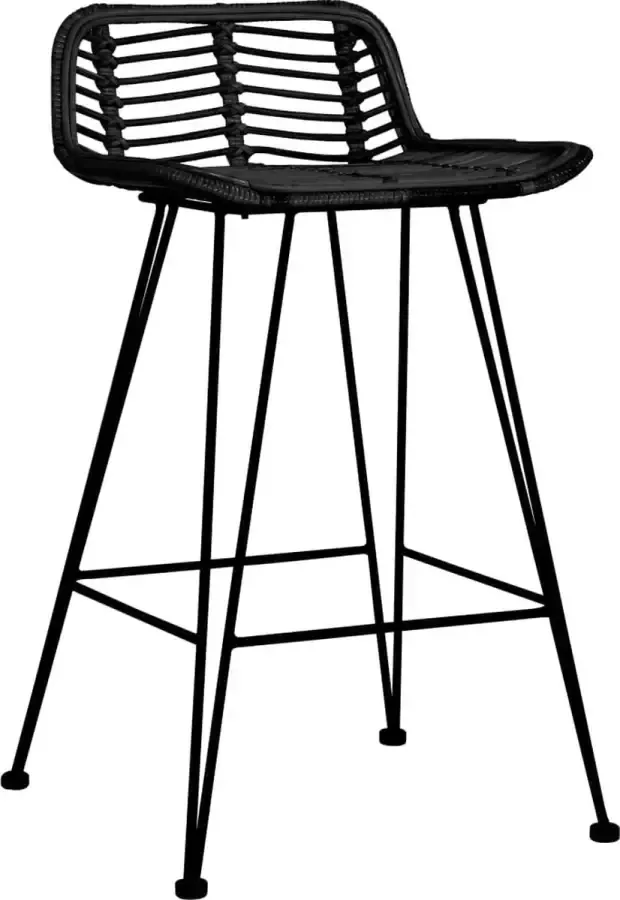 Dolce Vita La Barstoelen 2 st rattan zwart