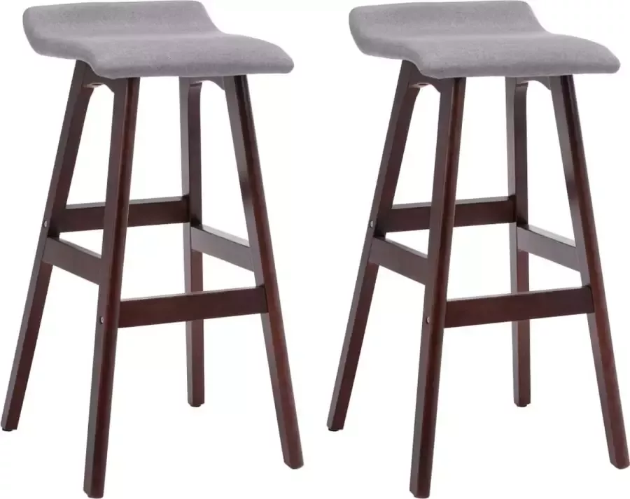 Dolce Vita La Barstoelen 2 st stof lichtgrijs