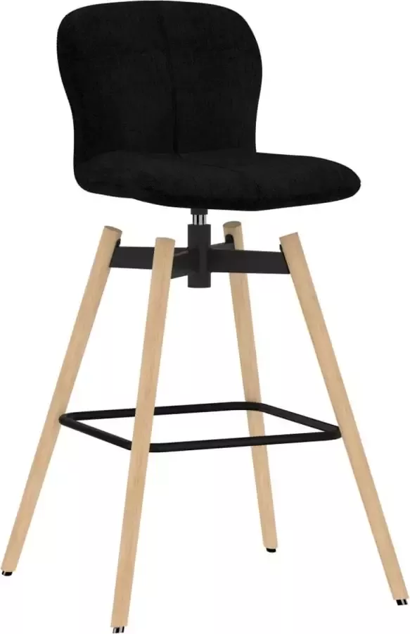 Dolce Vita La Barstoelen draaibaar 2 st stof zwart