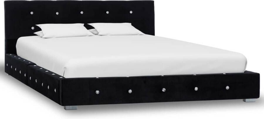 Dolce Vita La Bed met matras fluweel zwart 120x200 cm