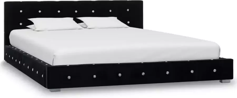 Dolce Vita La Bed met matras fluweel zwart 140x200 cm