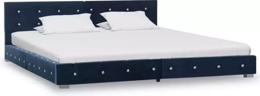 Dolce Vita La Bed met traagschuim matras fluweel blauw 160x200 cm