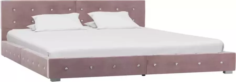 Dolce Vita La Bed met traagschuim matras fluweel roze 160x200 cm