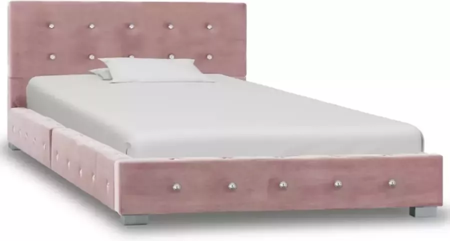 Dolce Vita La Bed met traagschuim matras fluweel roze 90x200 cm