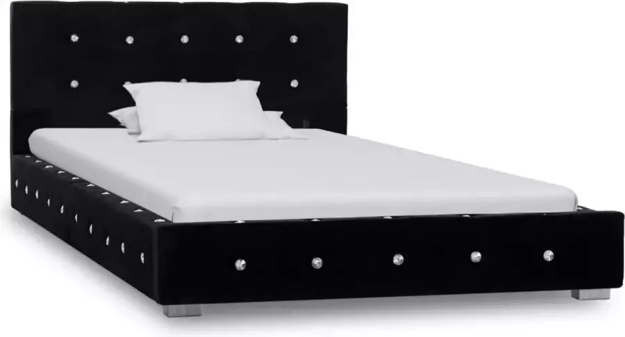 Dolce Vita La Bed met traagschuim matras fluweel zwart 90x200 cm