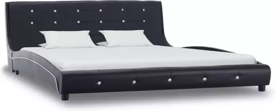 Dolce Vita La Bed met traagschuim matras kunstleer zwart 160x200 cm