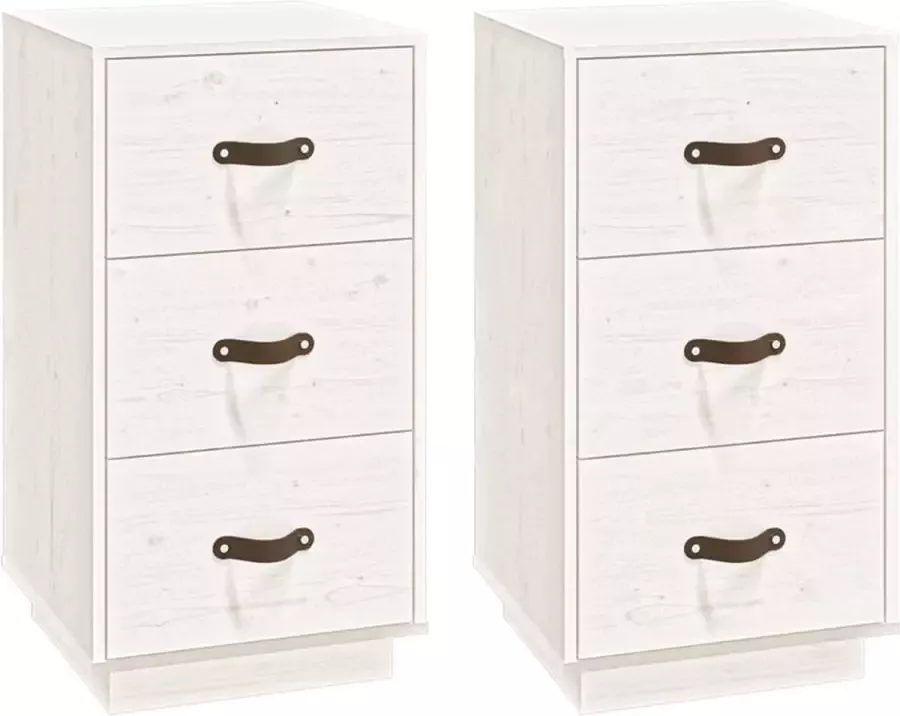 Dolce Vita La Bedkastjes Nachttafeltjes Nachtkasten Slaapkamerkastjes Bedzijtafels 2 st 40x40x75 cm massief grenenhout