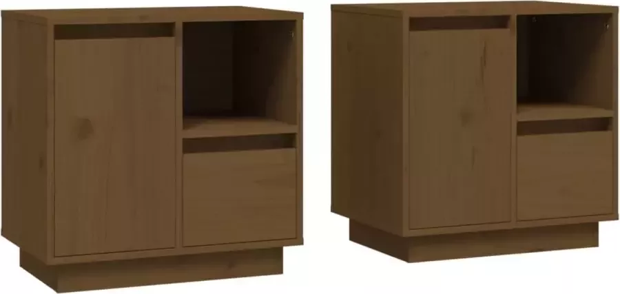 Dolce Vita La Bedkastjes Nachttafeltjes Nachtkasten Slaapkamerkastjes Bedzijtafels 2 st 50x34x50 cm massief grenenhout grijs
