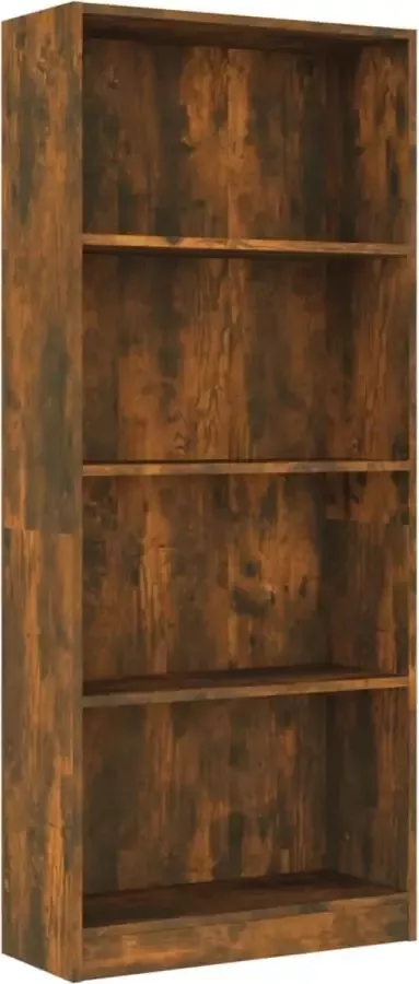 Dolce Vita La Boekenopberger Boekencollectie Boekenorganizer Boekenmuur Boekenkast 4-laags 60x24x142 cm bewerkt hout gerookt eikenkleur