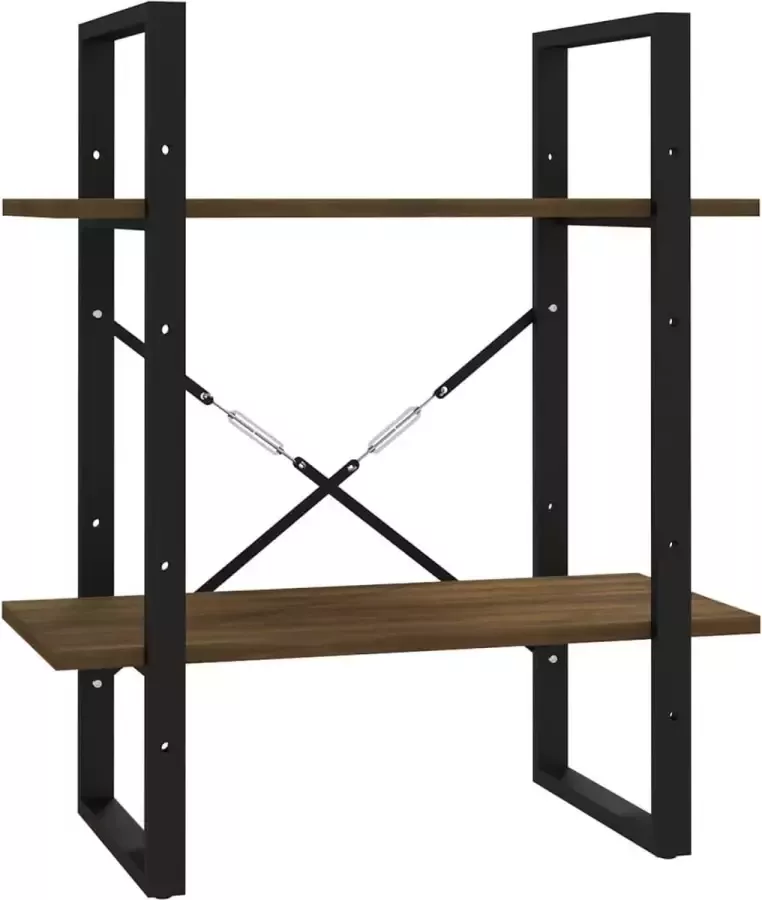 Dolce Vita La Boekenopberger Boekencollectie Boekenorganizer Boekenmuur Boekenkast 60x30x70 cm bewerkt hout bruineikenkleurig