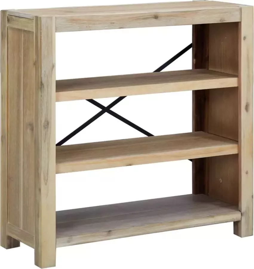 Dolce Vita La Boekenopberger Boekencollectie Boekenorganizer Boekenmuur Boekenkast met 3 schappen 80x30x80 cm massief acaciahout