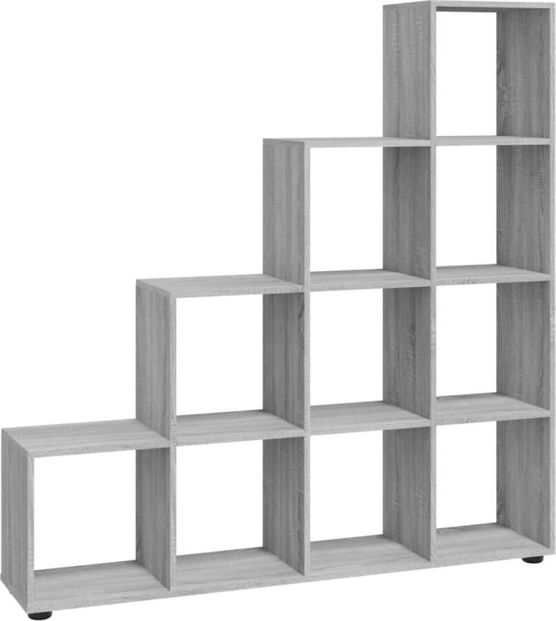 Dolce Vita La Boekenopberger Boekencollectie Boekenorganizer Boekenmuur Boekenkast trapvormig 142 cm bewerkt hout grijs sonoma eiken