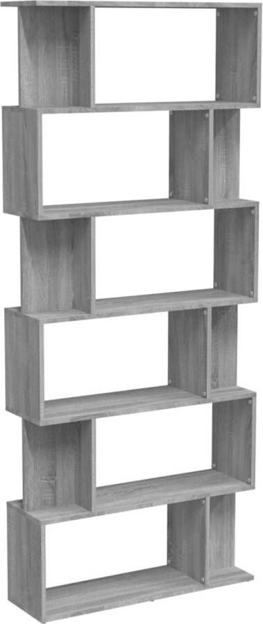 Dolce Vita La Boekenopberger Boekencollectie Boekenorganizer Boekenmuur Boekenkast kamerscherm 80x24x192 cm bewerkt hout bruineiken