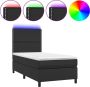 Dolce Vita La Boxspring met matras en LED kunstleer zwart 90x190 cm - Thumbnail 3