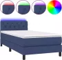 Dolce Vita La Boxspring met matras en LED stof blauw 80x200 cm - Thumbnail 1
