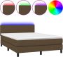 Dolce Vita La Boxspring met matras en LED stof donkerbruin 140x190 cm - Thumbnail 2