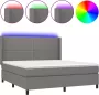 Dolce Vita La Boxspring met matras en LED stof donkergrijs 180x200 cm - Thumbnail 1