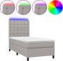 Dolce Vita La Boxspring met matras en LED stof lichtgrijs 80x200 cm - Thumbnail 2